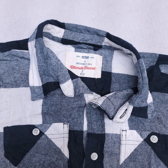 Urban Pipeline Buffalo Check Flannel Casual Button Shirt Mens Size Large L White - Picture 1 of 10